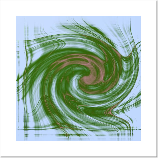 Swirling green and blue fractal vortex Wall Art by hereswendy
